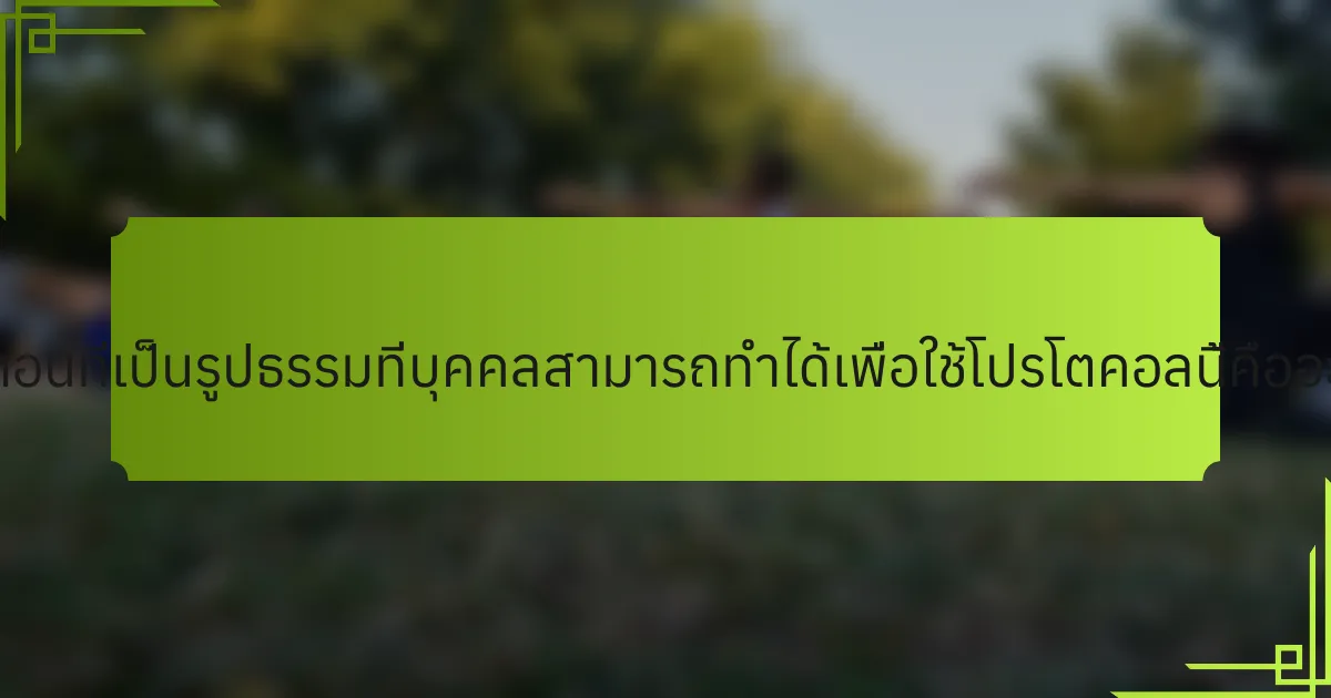 ขั้นตอนที่เป็นรูปธรรมที่บุคคลสามารถทำได้เพื่อใช้โปรโตคอลนี้คืออะไร?