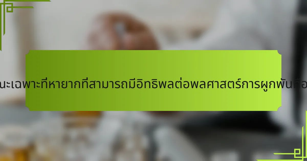 ลักษณะเฉพาะที่หายากที่สามารถมีอิทธิพลต่อพลศาสตร์การผูกพันคืออะไร?