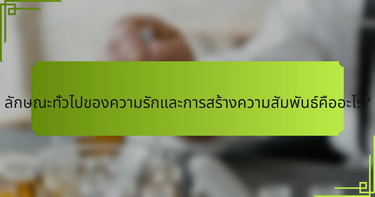 ลักษณะทั่วไปของความรักและการสร้างความสัมพันธ์คืออะไร?